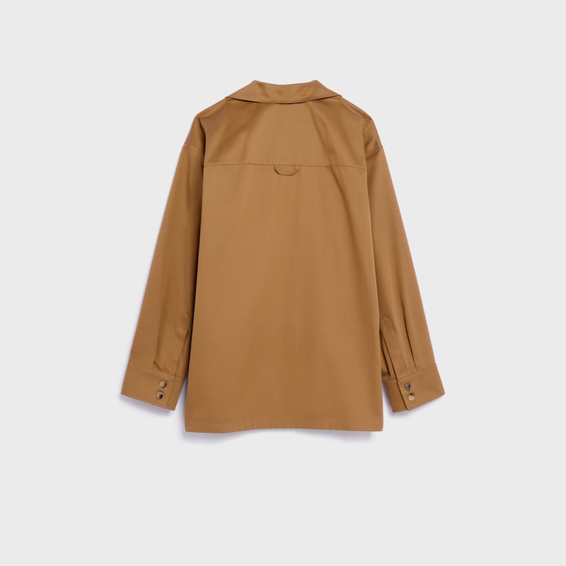LIBERTY SHIRT IN COTTON SATIN - CHESTNUT - - 1 | CELINE