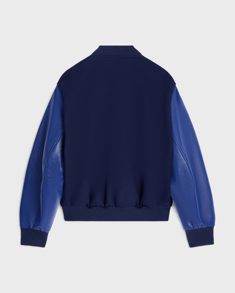 TEDDY JACKET IN TEXTURED WOOL - ROYAL BLUE -  - 1 | CELINE