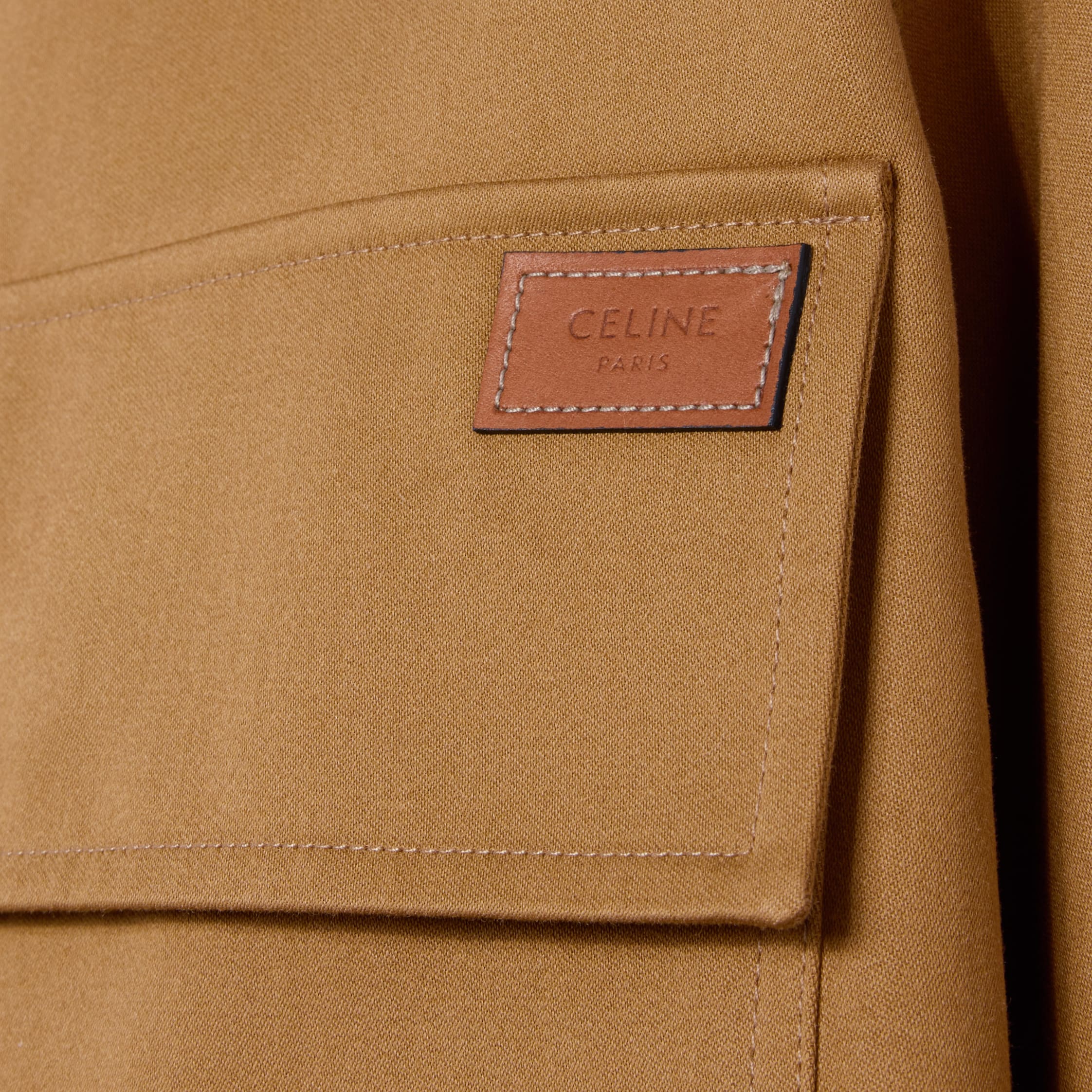 LIBERTY SHIRT IN COTTON SATIN - CHESTNUT | CELINE
