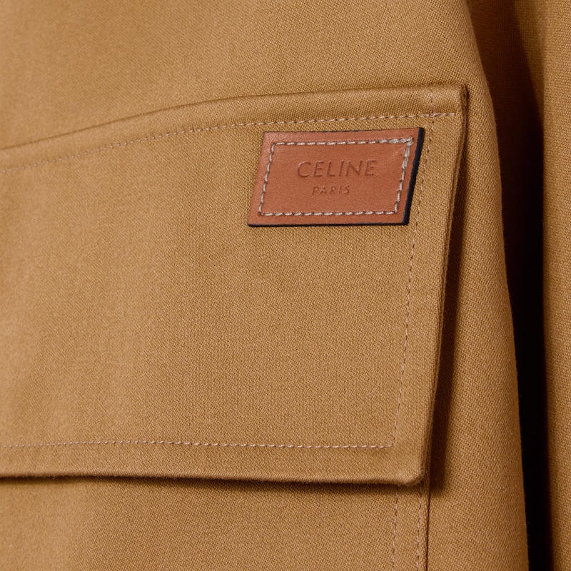 LIBERTY SHIRT IN COTTON SATIN - CHESTNUT - - 1 | CELINE