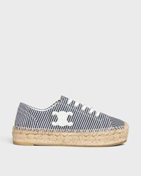 LES ESPADRILLES CELINE LACE-UP IN Oshkosh canvas and Calfskin - OFF WHITE / NAVY -  - 1 | CELINE