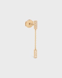 Boucle d'Oreille Double Celine Line en Or Jaune et Diamants - Yellow Gold & White - CELINE SENTIMENTAL - 2 | CELINE