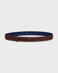 lanière de ceinture réversible 25 TAURILLON - Châtaigne/ Bleu profond -  - 2 | CELINE