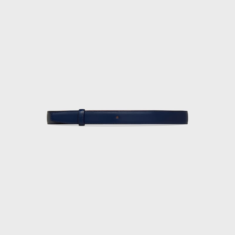 lani&egrave;re de ceinture r&eacute;versible 25MM TAURILLON - Ch&acirc;taigne/ Bleu profond -  - 1 | CELINE