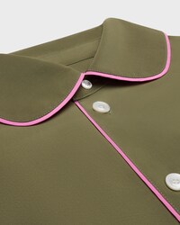 pyjama shirt IN silk satin - KAKI MILITAIRE -  - 2 | CELINE