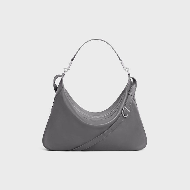 Borsa Romy grande in morbida pelle di vitello granata - GRIGIO - ROMY - 1 | CELINE