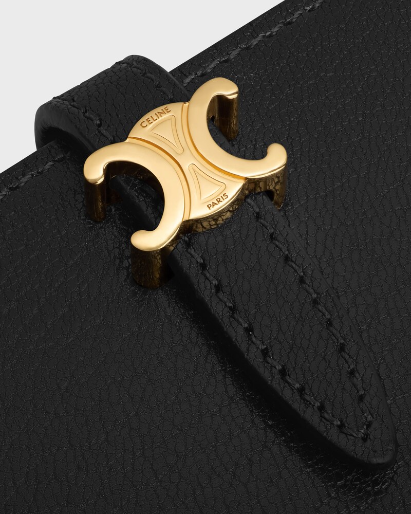 BI-FOLD CARD HOLDER TRIOMPHE PONTET IN GOATSKIN - BLACK - NEW - 1 | CELINE