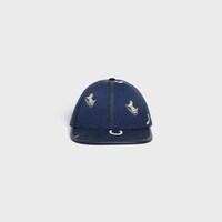 racine cap IN cotton jacquard - BLUE / BEIGE -  - 2 | CELINE