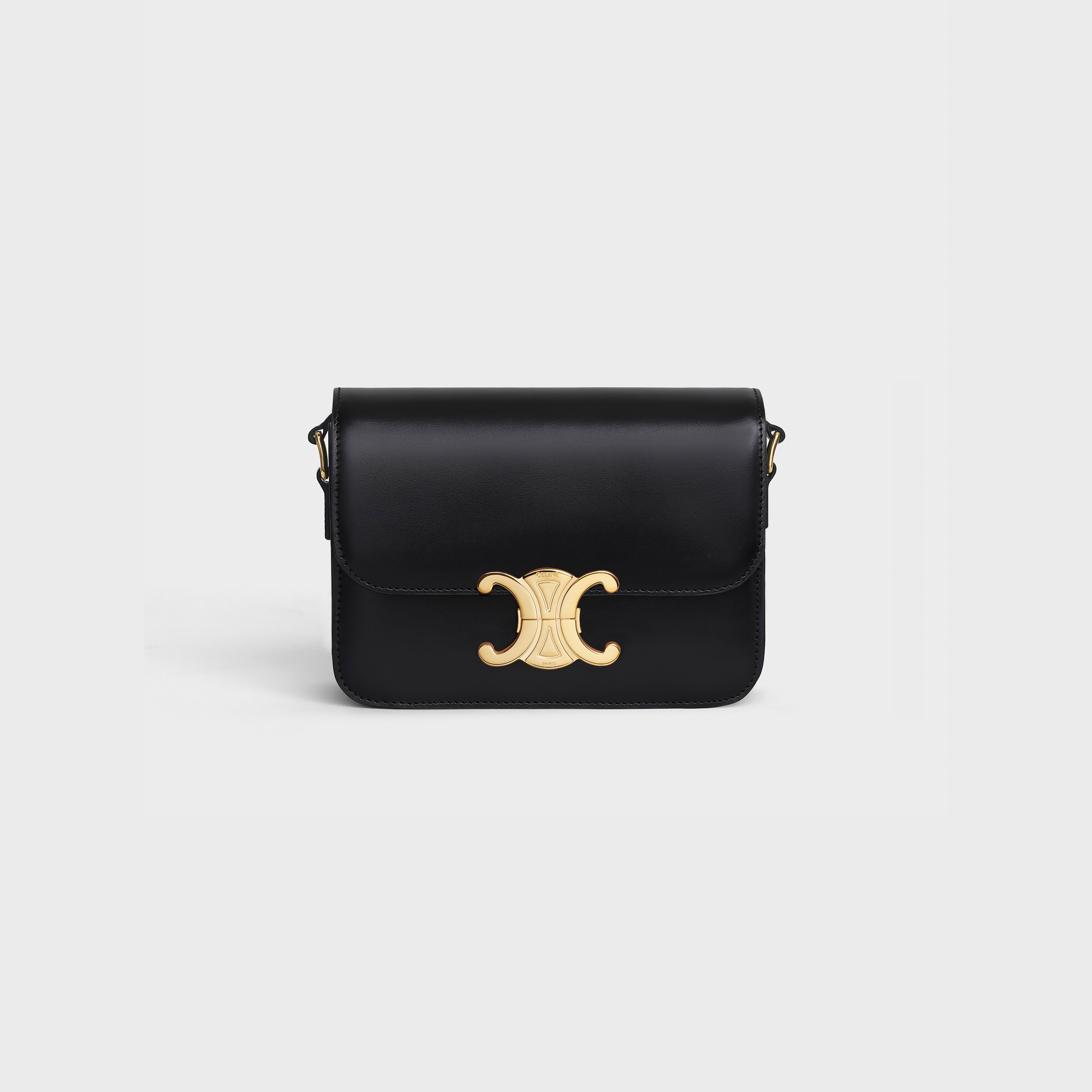 TEEN TRIOMPHE BAG IN shiny calfskin - BLACK | CELINE