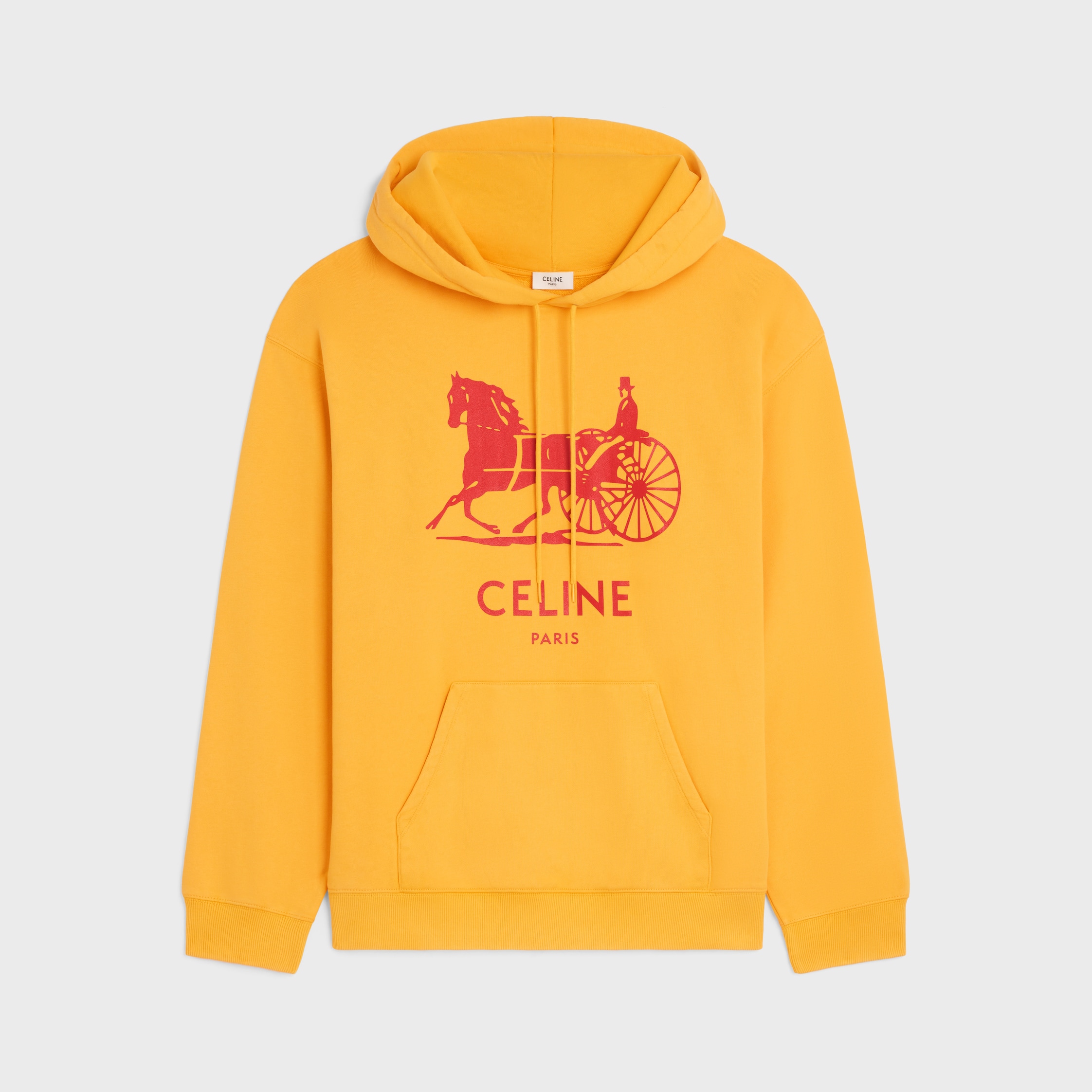 hoodie IN cotton fleece - JAUNE TOURNESOL / RED | CELINE