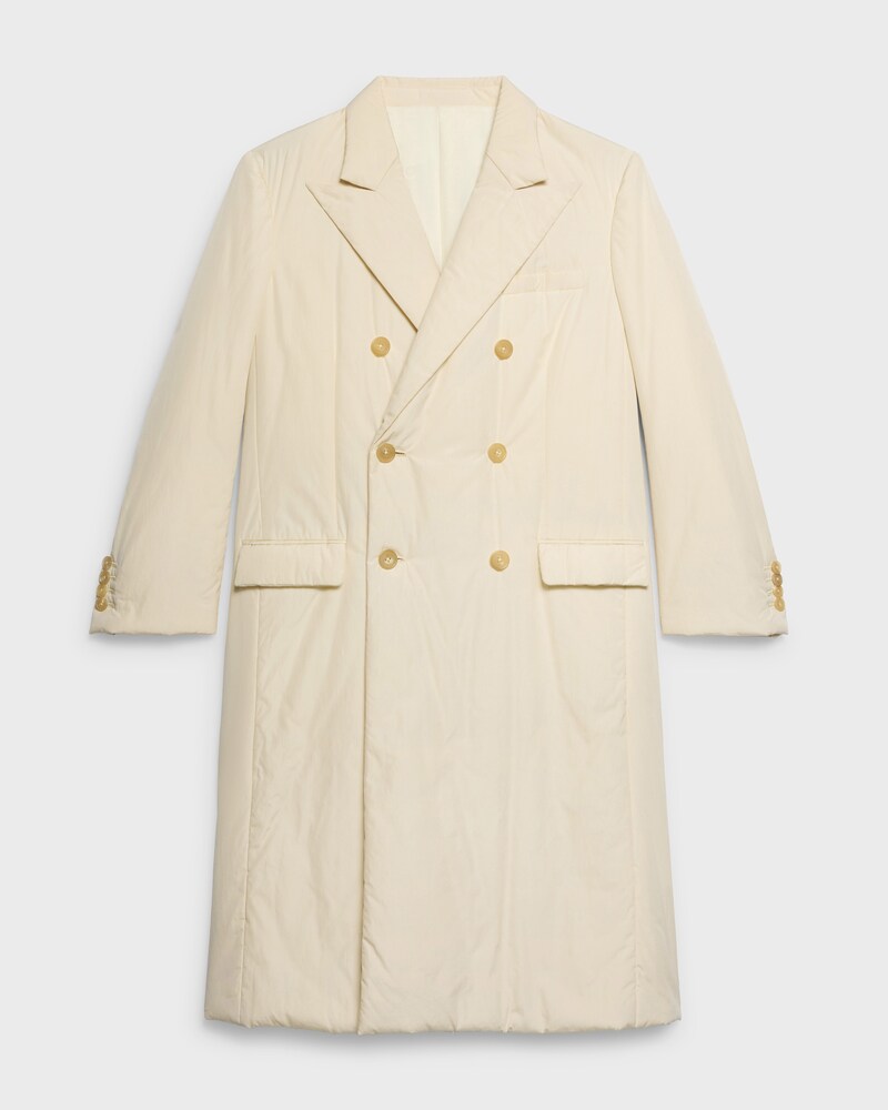 PADDED DB COAT - NATURAL -  - 1 | CELINE