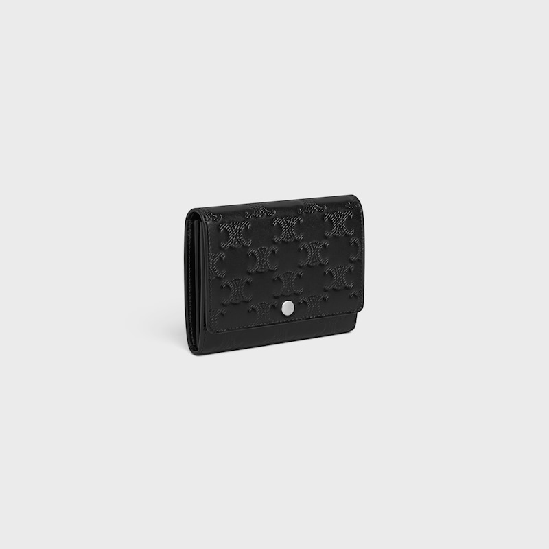 ビジネス カードホルダー / トリオンフ エンボス加工入りカーフスキン - ブラック - GIFT FINDER - 1 | CELINE