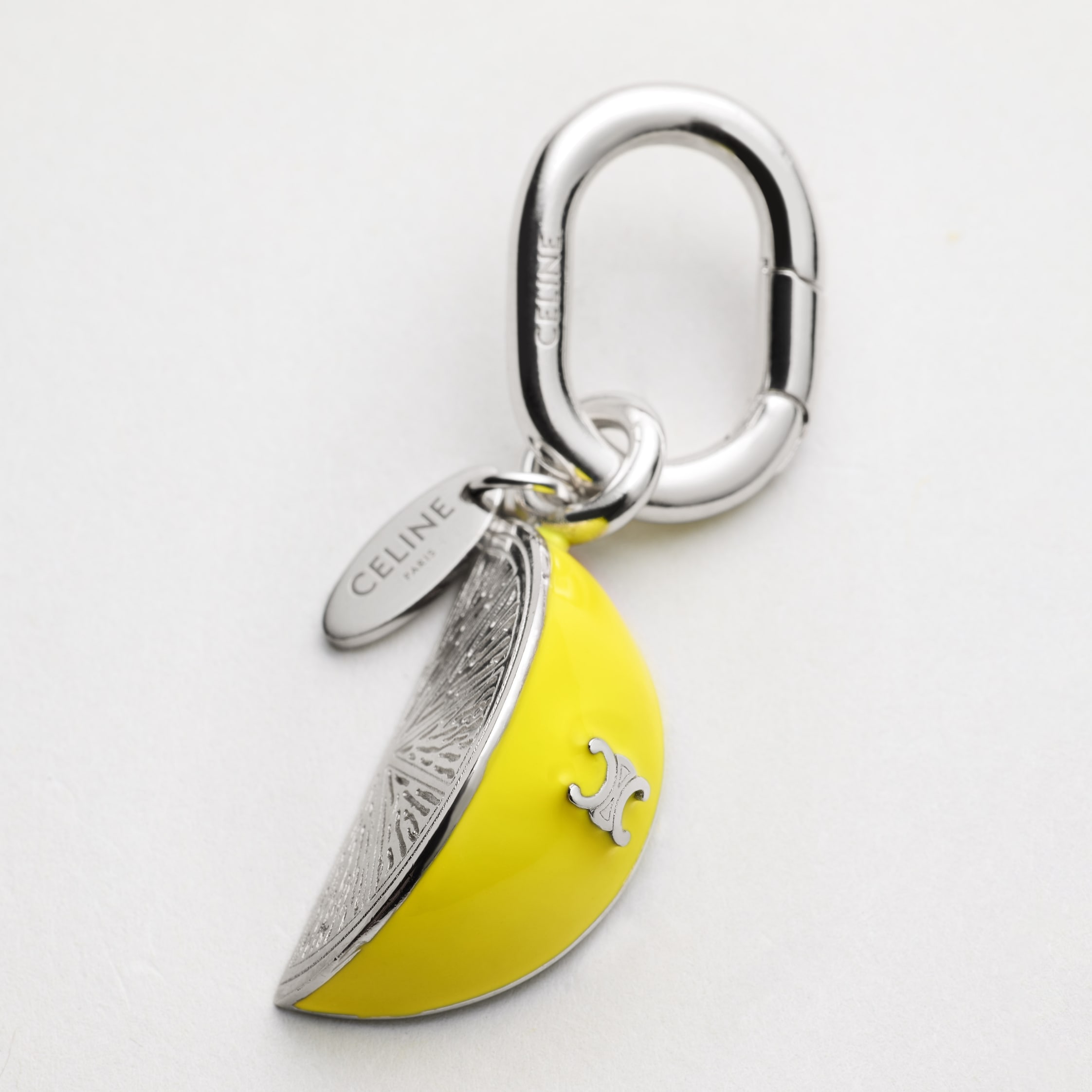 CELINE CHARMS LEMON IN ENAMEL AND BRASS WITH RHODIUM FINISH