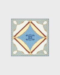 bandana IN silk twill - IVORY/BLUE/YELLOW -  - 1 | CELINE