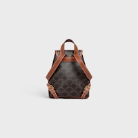 MINI BACKPACK FOLCO IN Triomphe Canvas and calfskin - TAN - BACKPACKS - 2 | CELINE