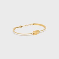 Triomphe Articulated Bracelet in Enamel and Brass with Gold Finish - GOLD / IVORY -  - 2 | CELINE
