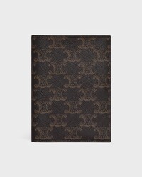 PASSPORT COVER IN TRIOMPHE CANVAS - BLACK / TAN - POUCHES - 1 | CELINE