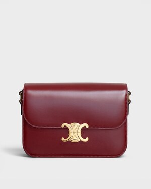 SAC TRIOMPHE CLASSIQUE EN veau brillant - BORDEAUX CLAIR - TRIOMPHE - 1 | CELINE