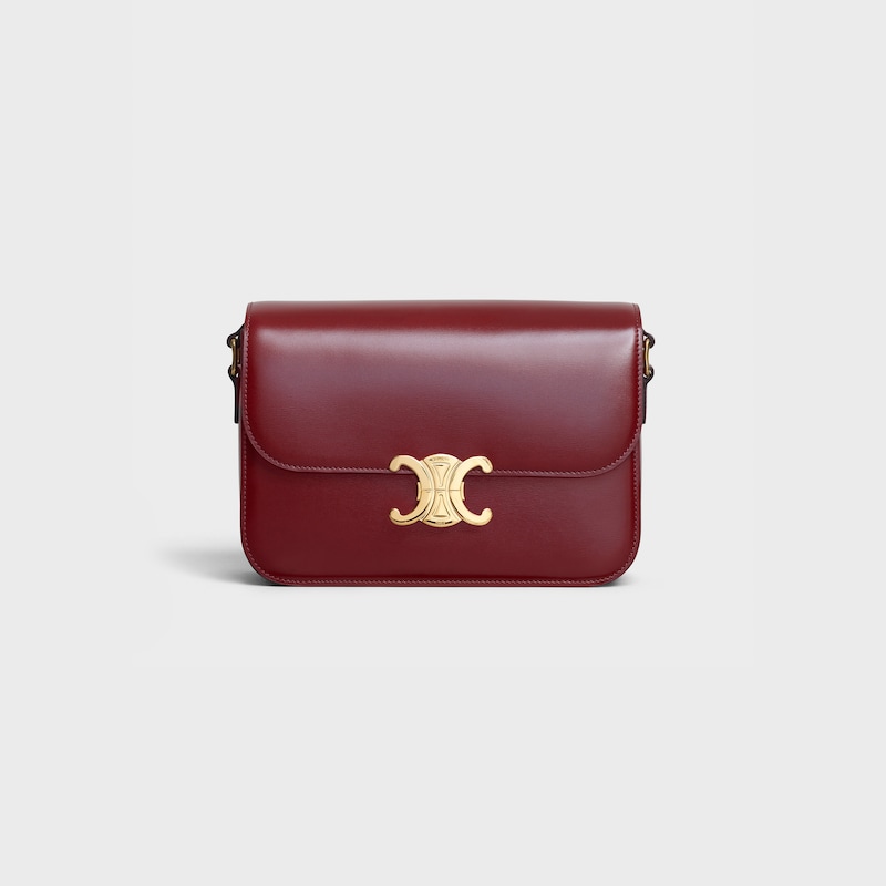 SAC TRIOMPHE CLASSIQUE veau brillant - BORDEAUX CLAIR - GIFT FINDER - 1 | CELINE