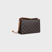 TRIO FLAP IN TRIOMPHE CANVAS AND LAMBSKIN - MIEL - CROSS-BODY BAGS - 2 | CELINE