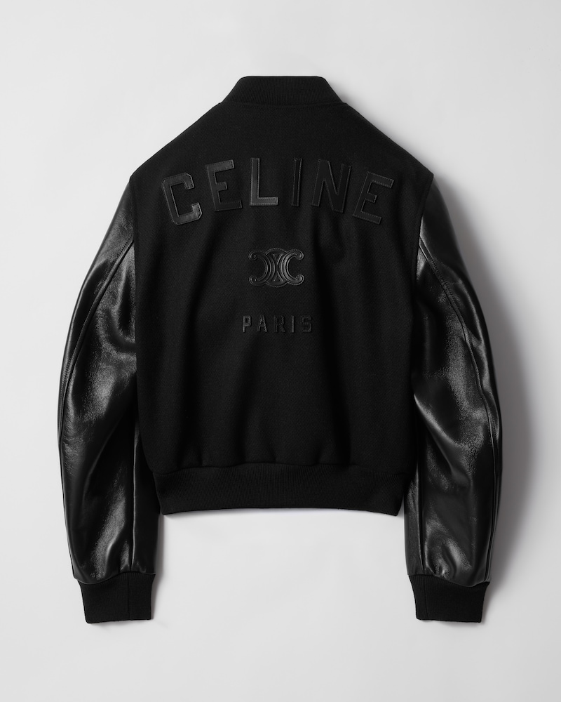 teddy jacket IN TEXTURED WOOL - BLACK -  - 1 | CELINE