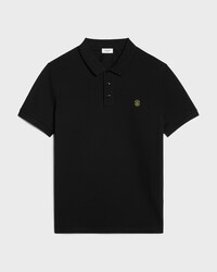 polo shirt IN PIQUE COTTON JERSEY - BLACK / POST IT YELLOW -  - 1 | CELINE