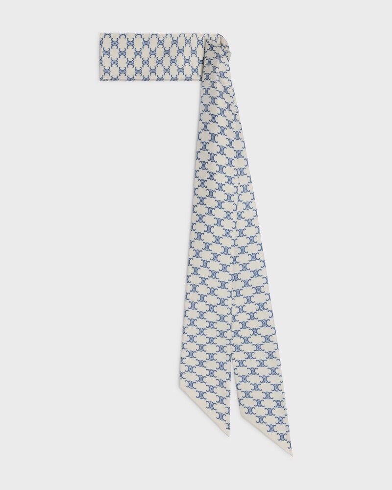 lavalliere in triomphe silk twill - DENIM -  - 1 | CELINE
