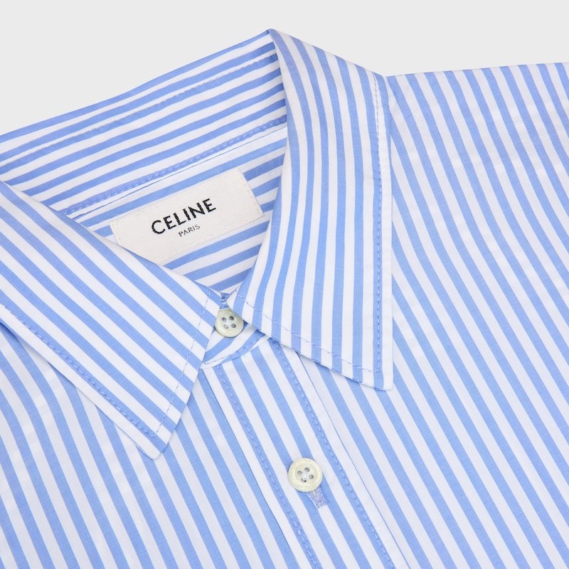 chemise scout popeline coton rayé - CRAIE/BLEU CIEL -  - 1 | CELINE