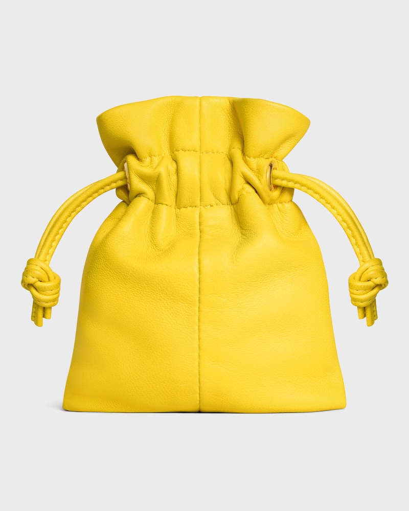 MICRO CRYSTAL POUCH IN SMOOTH LAMBSKIN - ULTRA YELLOW - BAG CHARMS - 1 | CELINE