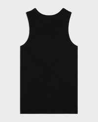 débardeur coton soie côtelé - NOIR / BLANC -  - 2 | CELINE