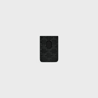 MAGNET CARD HOLDER IN Calfskin with triomphe embossed - BLACK - CARD HOLDERS - 2 | CELINE
