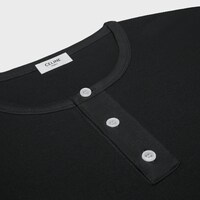 long sleeved t-shirt IN RIBBED COTTON JERSEY - BLACK / WHITE -  - 2 | CELINE