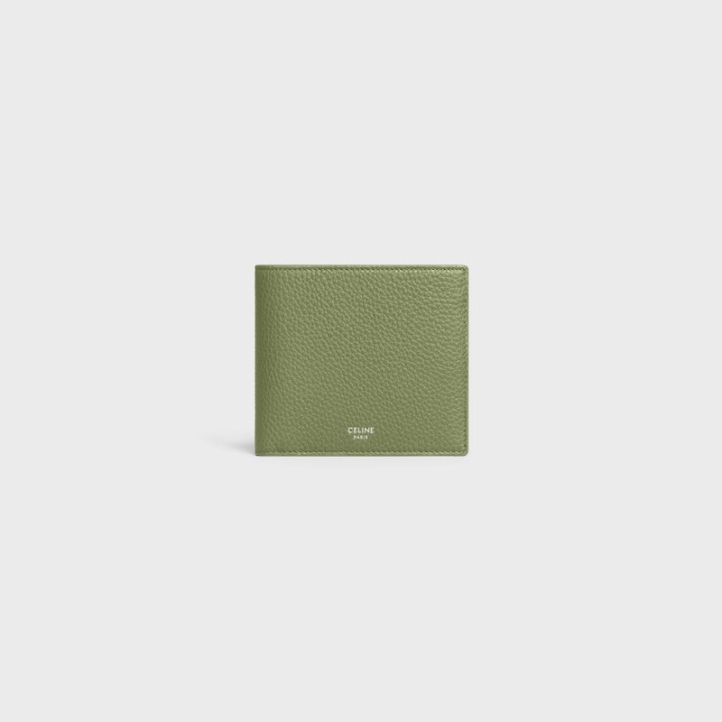 Bi-fold Wallet IN GRAINED CALFSKIN - LIGHT KHAKI - WALLETS - 1 | CELINE