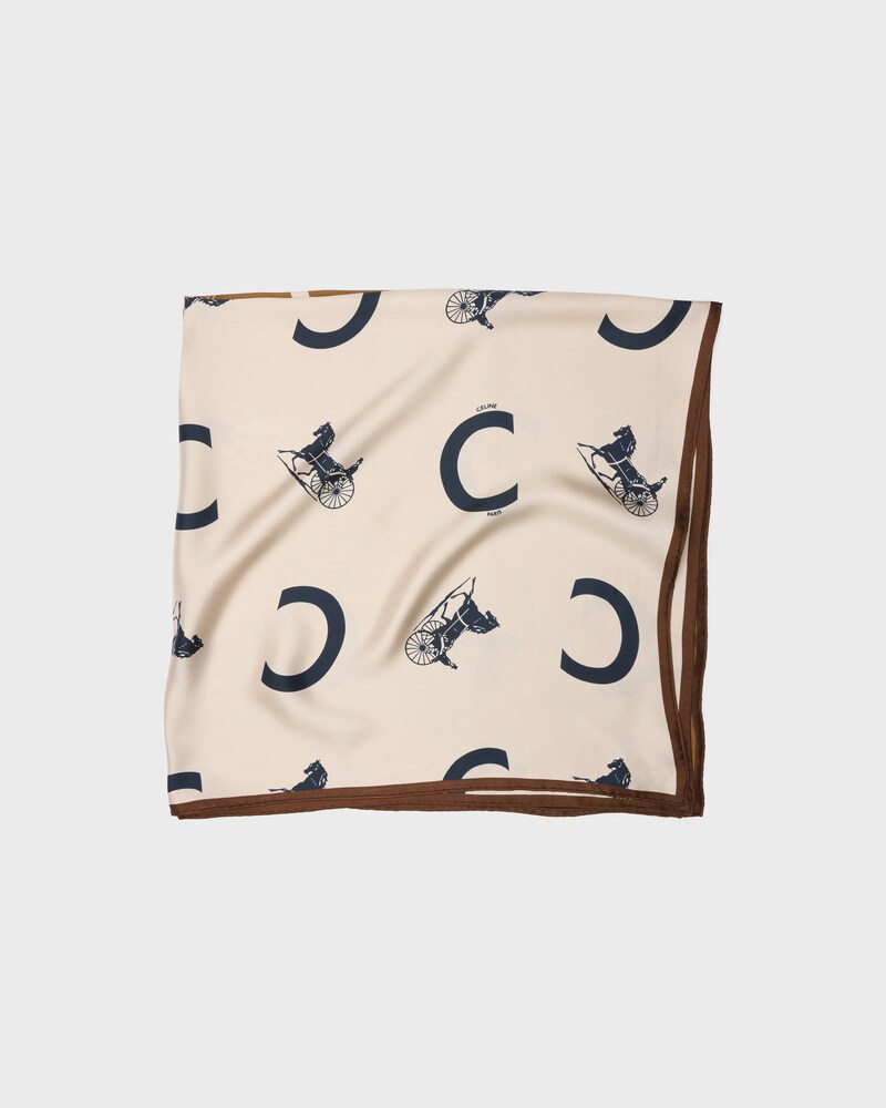 carr&eacute; twill soie - OFFWHITE/CAMEL -  - 1 | CELINE
