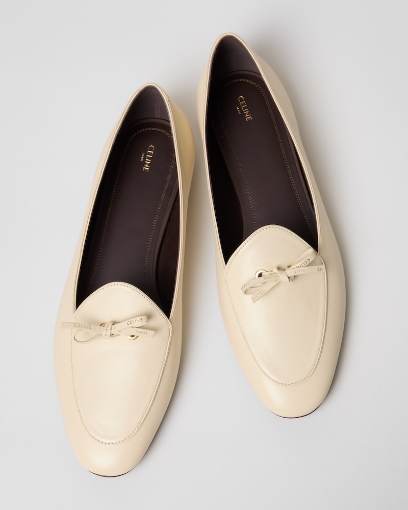 SLIPPER AURA BOW EN CUIR - MILK -  - 1 | CELINE