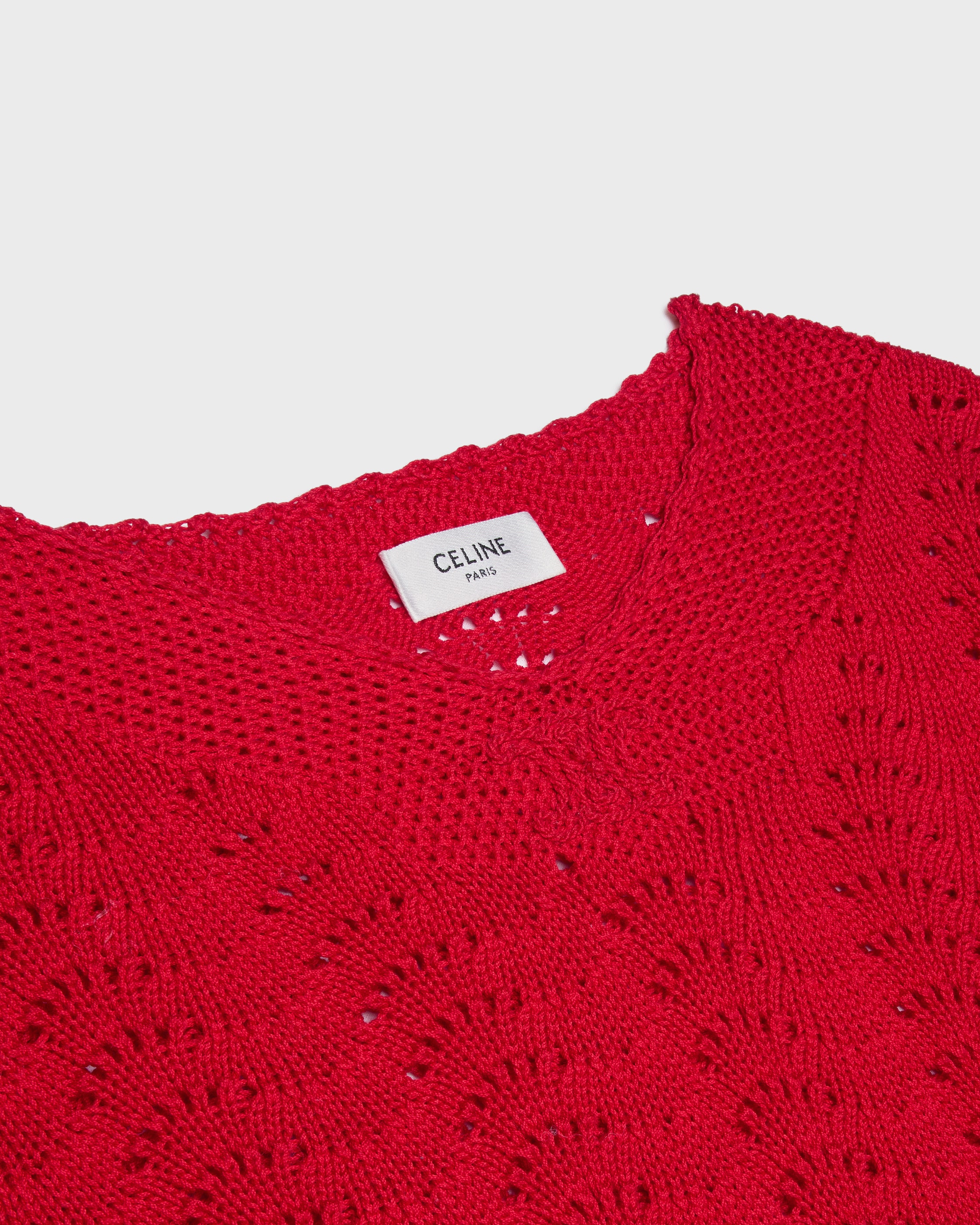 top IN cotton pointelle - BRIGHT RED | CELINE