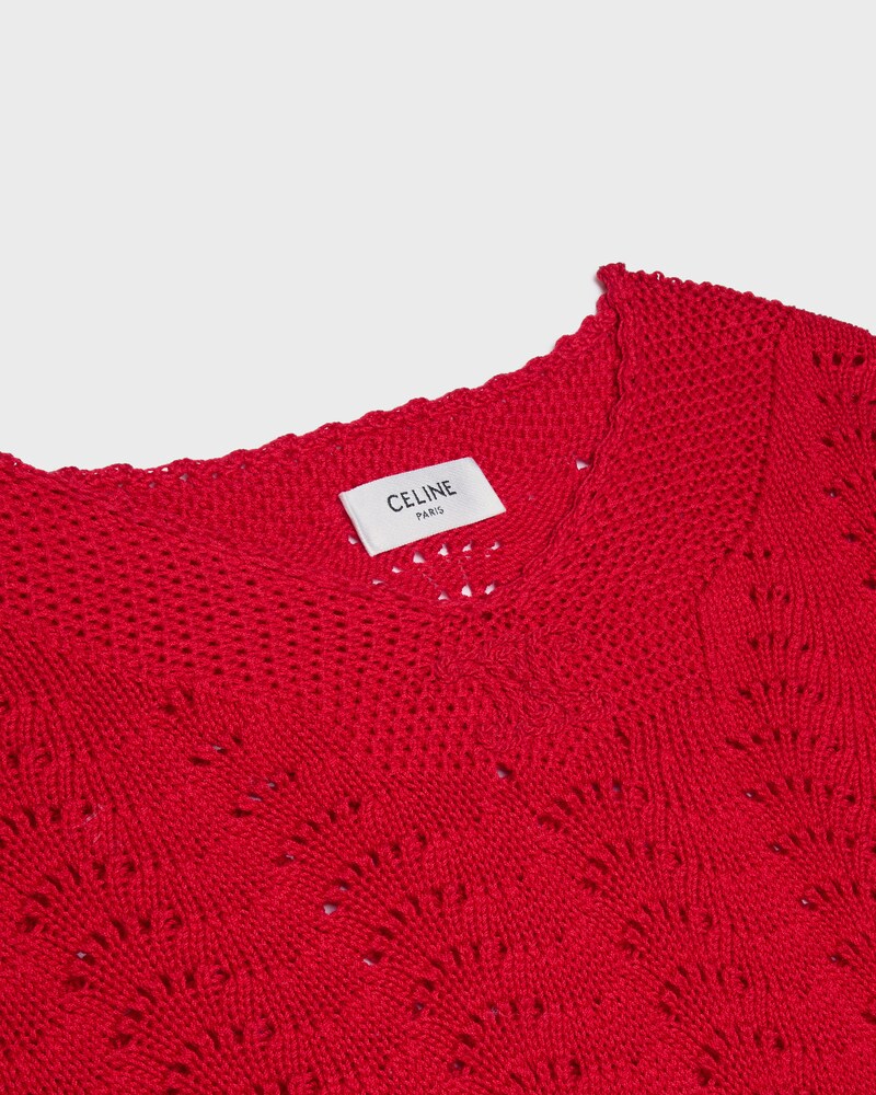 top IN cotton pointelle - BRIGHT RED -  - 1 | CELINE