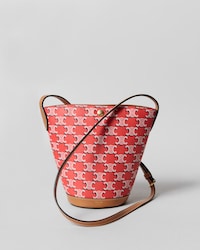 MINI BUCKET EM TRIOMPHE CANVAS - VERMELHO / PRETO / BRANCO - PRESENTES PARA ELA - 1 | CELINE