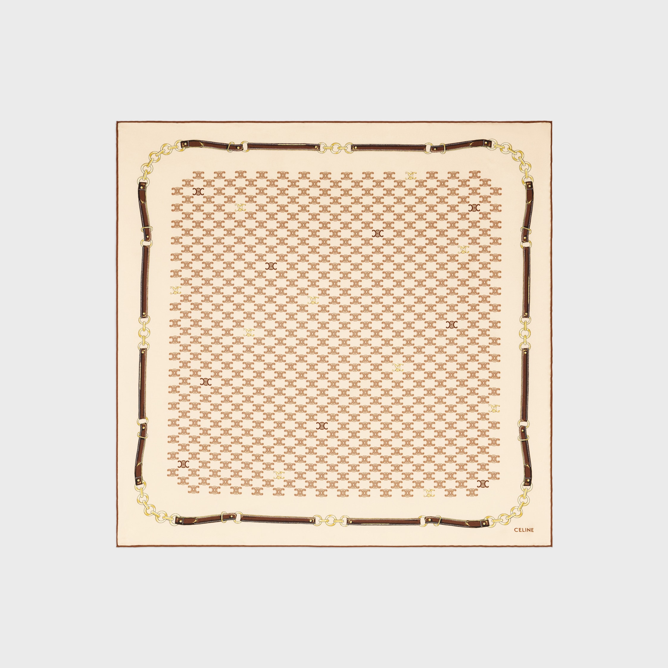 AVENUE FOCH BANDANA, 55 - VANILLA/ BROWN/ TAN | CELINE