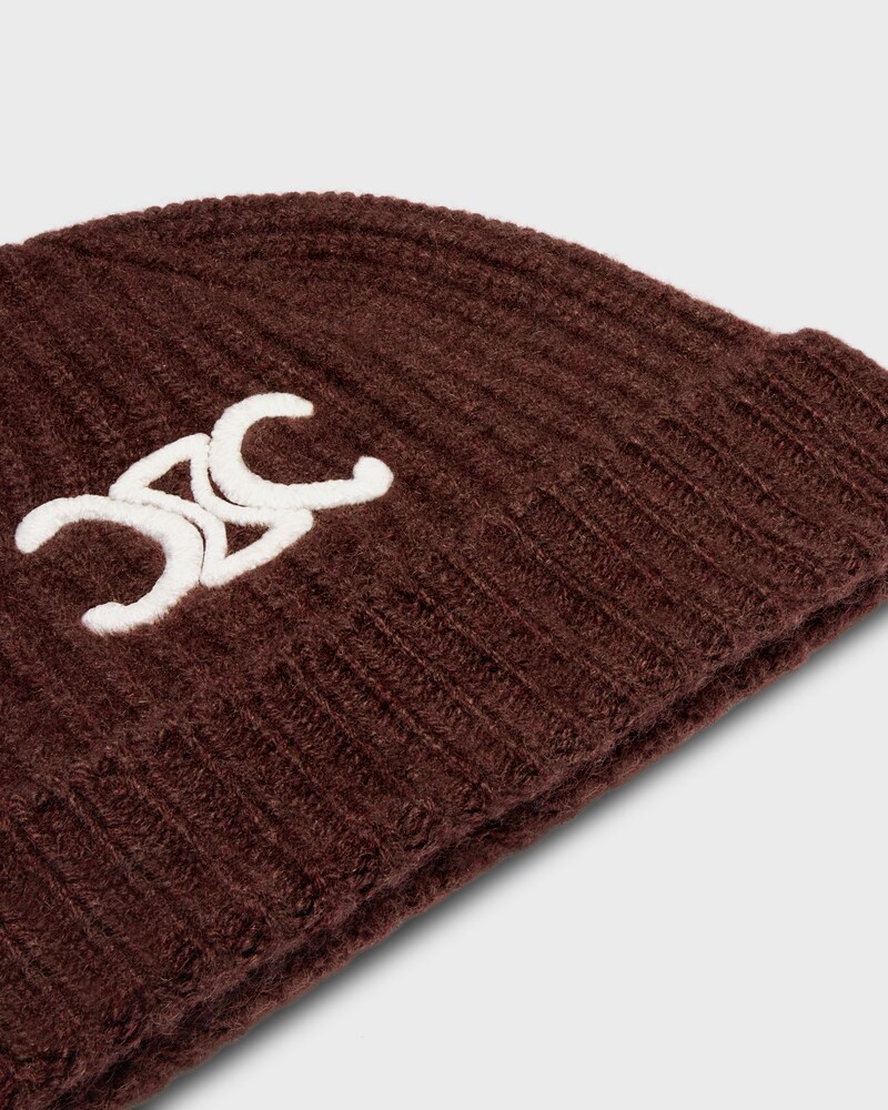 GORRO TRIOMPHE DE CACHEMIRA SIN COSTURAS - MARR&Oacute;N -  - 1 | CELINE