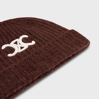 triomphe beanie IN SEAMLESS CASHMERE - BROWN -  - 2 | CELINE