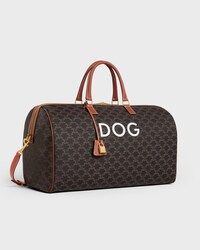 Travel 50 in Triomphe Canvas with Dog Print - TAN - DOG ACCESSORIES - 2 | CELINE
