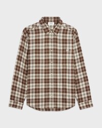chemise large Laine à carreaux - BEIGE/MARRON CLAIR -  - 1 | CELINE