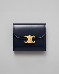 トリオンフ スモール フラップウォレット / グロッシーラムスキン - インクブルー - ウィメンズ ギフト - 1 | CELINE