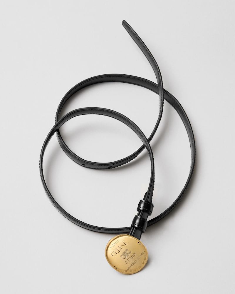 MICRO MAISON CELINE BELT 13MM IN Taurillon Leather - BLACK -  - 1 | CELINE