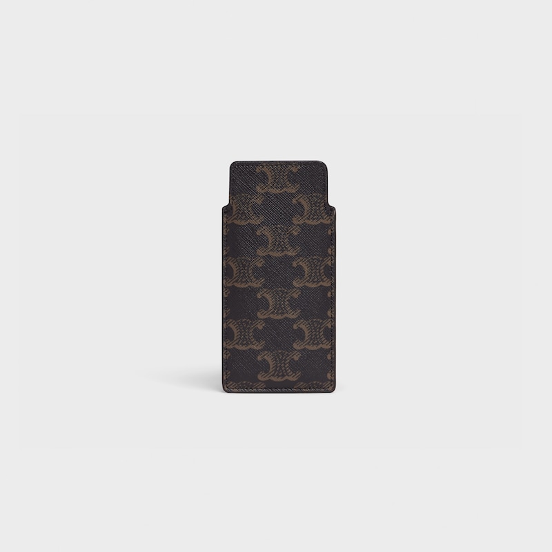 Peigne &agrave; Cheveux petit mod&egrave;le Toile Triomphe - Noir / Tan - ACCESSOIRES - 1 | CELINE