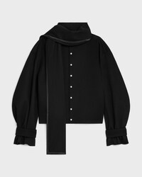 veste écharpe Drap de laine - Noir -  - 1 | CELINE