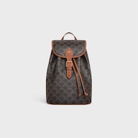 MEDIUM BACKPACK FOLCO in Triomphe Canvas and calfskin - TAN - GIFT FINDER - 1 | CELINE