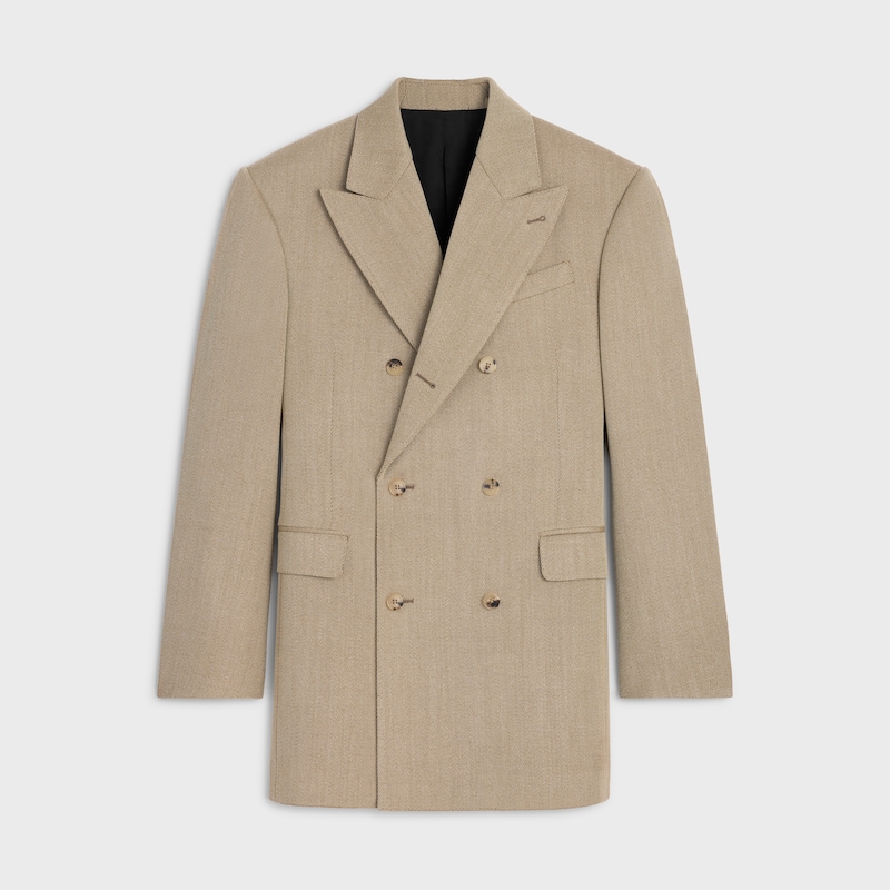COLONNE JACKET IN wool - MOSS -  - 1 | CELINE
