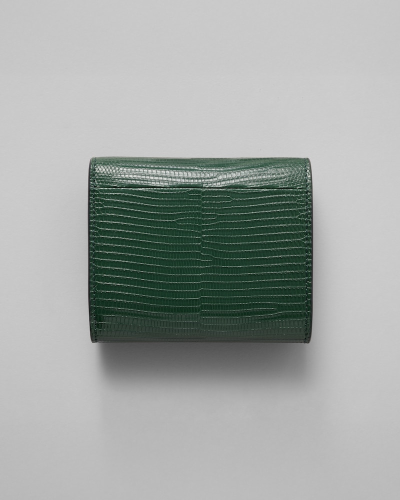 Petit portefeuille Triomphe LÉZARD - VERT PIN - PORTEFEUILLES - 1 | CELINE